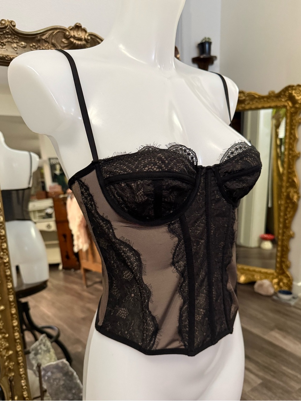 Urban Outfitters Black  Lace Bustier Top